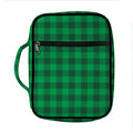 Irish Green Buffalo Check Pattern Print Front Pocket Bible Bag