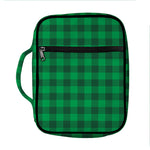 Irish Green Buffalo Check Pattern Print Front Pocket Bible Bag