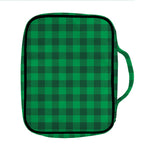 Irish Green Buffalo Check Pattern Print Front Pocket Bible Bag