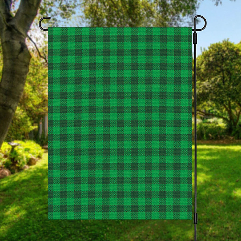 Irish Green Buffalo Check Pattern Print Garden Flag