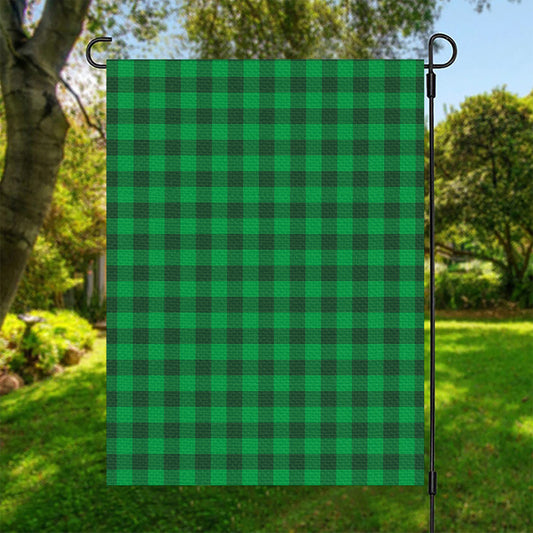 Irish Green Buffalo Check Pattern Print Garden Flag