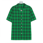Irish Green Buffalo Check Pattern Print Hawaiian Shirt