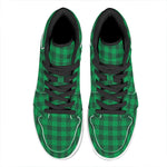 Irish Green Buffalo Check Pattern Print High Top Leather Sneakers