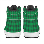 Irish Green Buffalo Check Pattern Print High Top Leather Sneakers