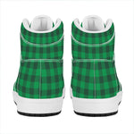 Irish Green Buffalo Check Pattern Print High Top Leather Sneakers