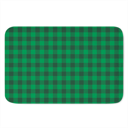 Irish Green Buffalo Check Pattern Print Indoor Door Mat
