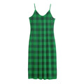 Irish Green Buffalo Check Pattern Print Jersey Midi Cami Dress