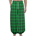 Irish Green Buffalo Check Pattern Print Lantern Pants