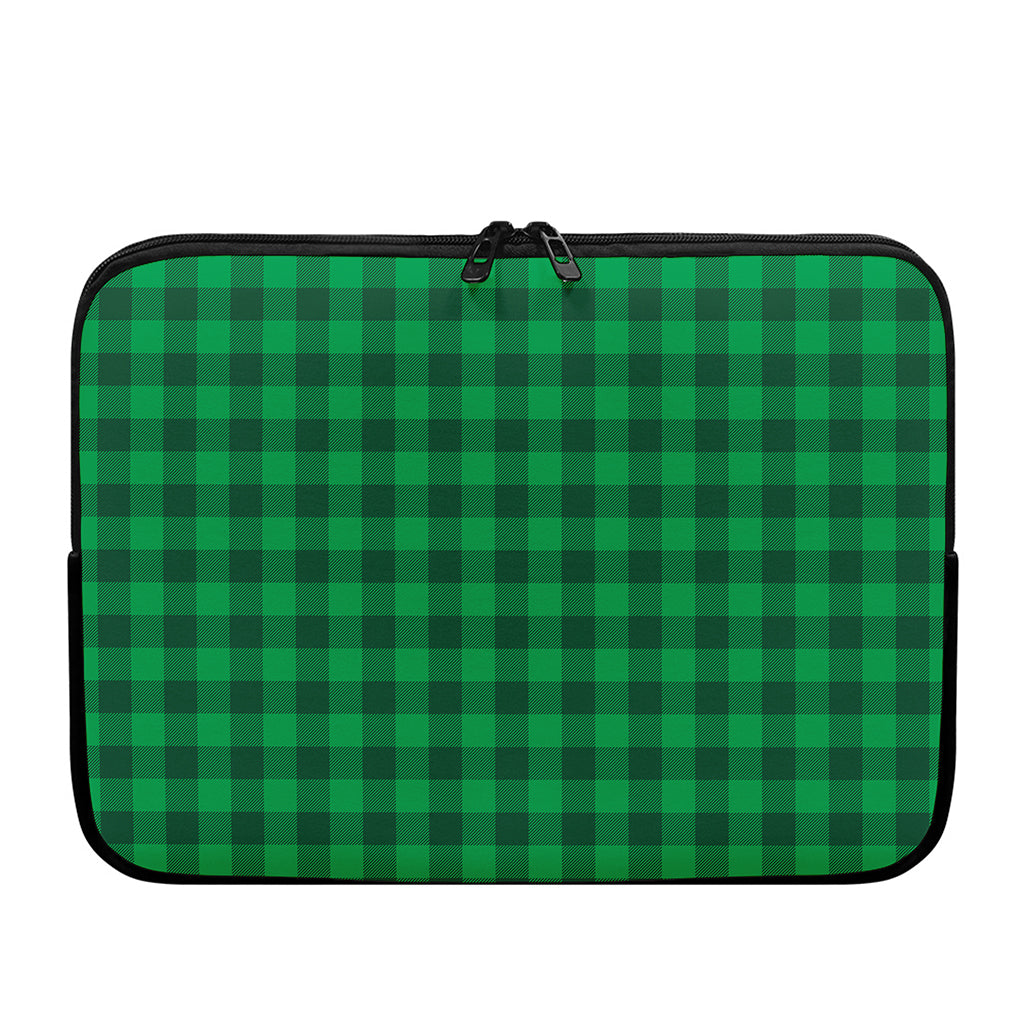 Irish Green Buffalo Check Pattern Print Laptop Sleeve