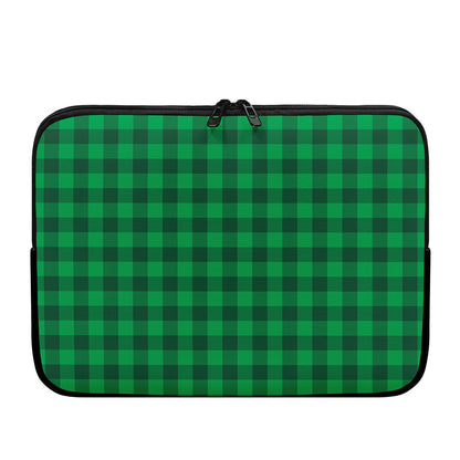 Irish Green Buffalo Check Pattern Print Laptop Sleeve