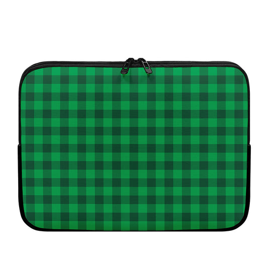 Irish Green Buffalo Check Pattern Print Laptop Sleeve