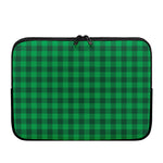 Irish Green Buffalo Check Pattern Print Laptop Sleeve