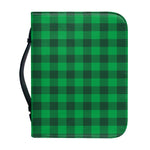 Irish Green Buffalo Check Pattern Print Leather Bible Cover