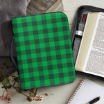 Irish Green Buffalo Check Pattern Print Leather Bible Cover
