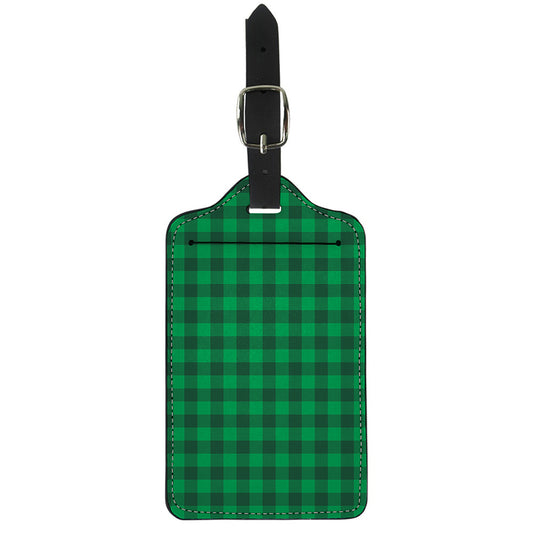 Irish Green Buffalo Check Pattern Print Luggage Tag