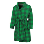 Irish Green Buffalo Check Pattern Print Men's Bathrobe