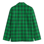 Irish Green Buffalo Check Pattern Print Men's Blazer