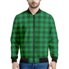 Irish Green Buffalo Check Pattern Print Men's Bomber Jacket