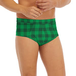 Irish Green Buffalo Check Pattern Print Men's Briefs