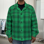 Irish Green Buffalo Check Pattern Print Men's Shirt Jacket
