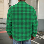 Irish Green Buffalo Check Pattern Print Men's Shirt Jacket