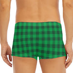 Irish Green Buffalo Check Pattern Print Men's Short Boxer Briefs