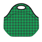 Irish Green Buffalo Check Pattern Print Neoprene Lunch Bag