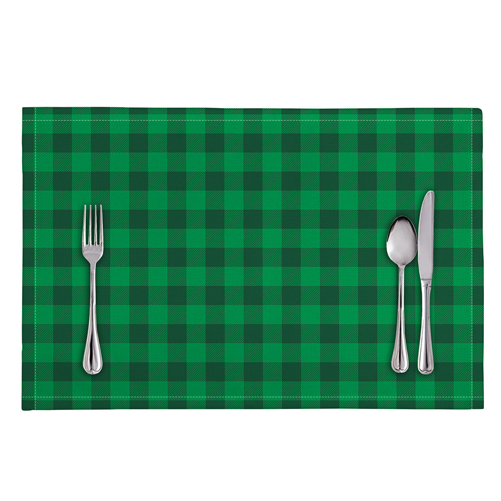 Irish Green Buffalo Check Pattern Print Placemat
