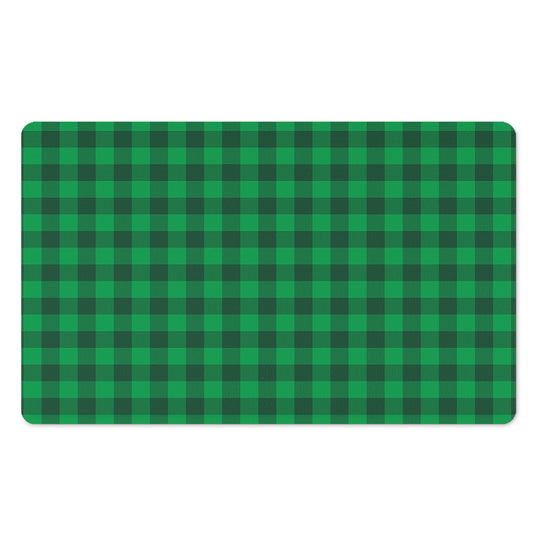 Irish Green Buffalo Check Pattern Print Polyester Doormat