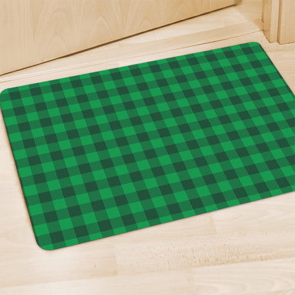 Irish Green Buffalo Check Pattern Print Polyester Doormat