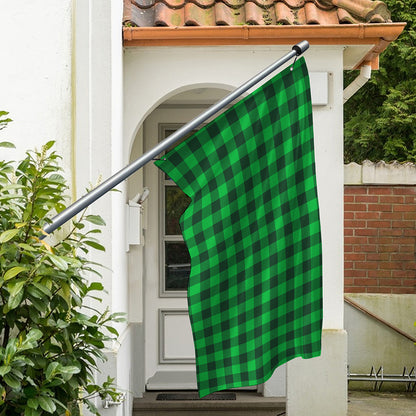 Irish Green Buffalo Check Pattern Print Polyester Flag