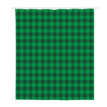 Irish Green Buffalo Check Pattern Print Polyester Shower Curtain