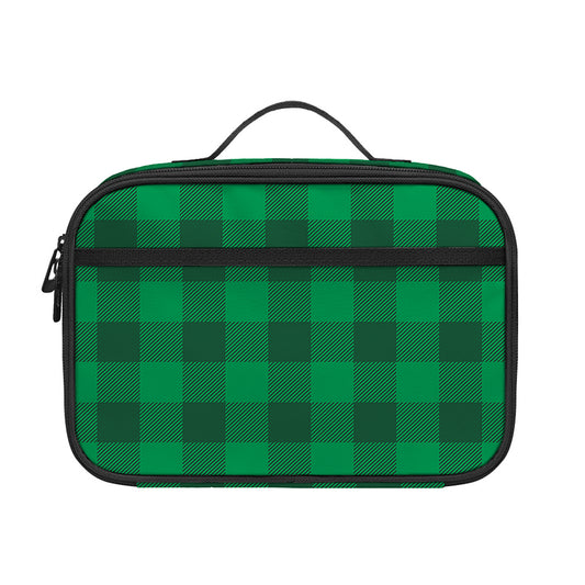 Irish Green Buffalo Check Pattern Print Portable Lunch Bag