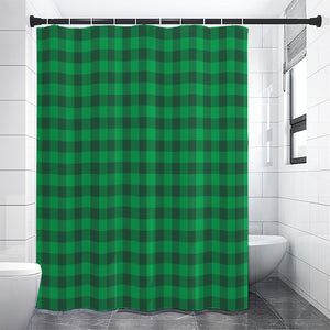 Irish Green Buffalo Check Pattern Print Premium Shower Curtain