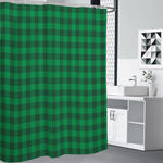 Irish Green Buffalo Check Pattern Print Premium Shower Curtain