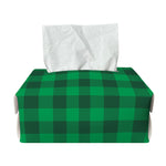 Irish Green Buffalo Check Pattern Print Rectangle Tissue Box Cover