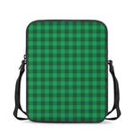 Irish Green Buffalo Check Pattern Print Rectangular Crossbody Bag