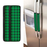 Irish Green Buffalo Check Pattern Print Refrigerator Handle Covers
