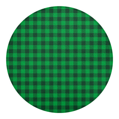 Irish Green Buffalo Check Pattern Print Round Blanket