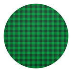 Irish Green Buffalo Check Pattern Print Round Blanket