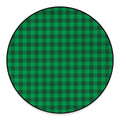 Irish Green Buffalo Check Pattern Print Round Floor Mat