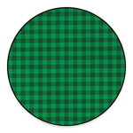 Irish Green Buffalo Check Pattern Print Round Floor Mat