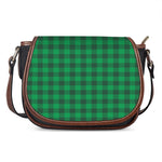 Irish Green Buffalo Check Pattern Print Saddle Bag