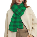 Irish Green Buffalo Check Pattern Print Scarf