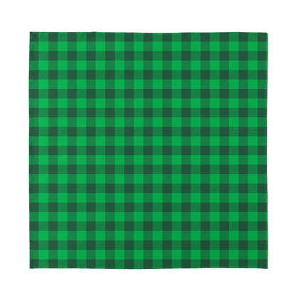 Irish Green Buffalo Check Pattern Print Silk Bandana