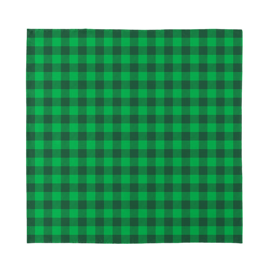 Irish Green Buffalo Check Pattern Print Silk Bandana