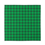 Irish Green Buffalo Check Pattern Print Silk Bandana