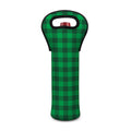 Irish Green Buffalo Check Pattern Print Single Neoprene Wine Tote