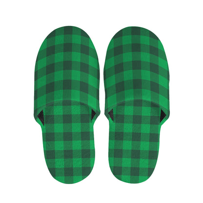 Irish Green Buffalo Check Pattern Print Slippers