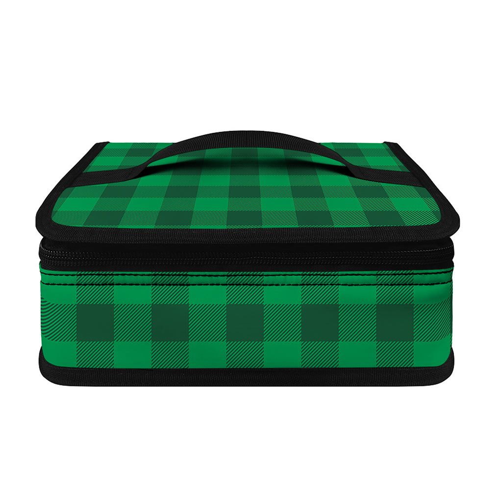 Irish Green Buffalo Check Pattern Print Small Lunch Bag